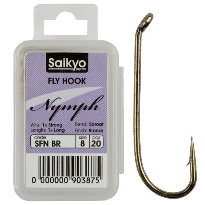 Крючок Одинарный Saikyo KH-72470 Nymph №14 20 шт BR   72470SFNBR14-20 — характеристики,  особенности конструкции