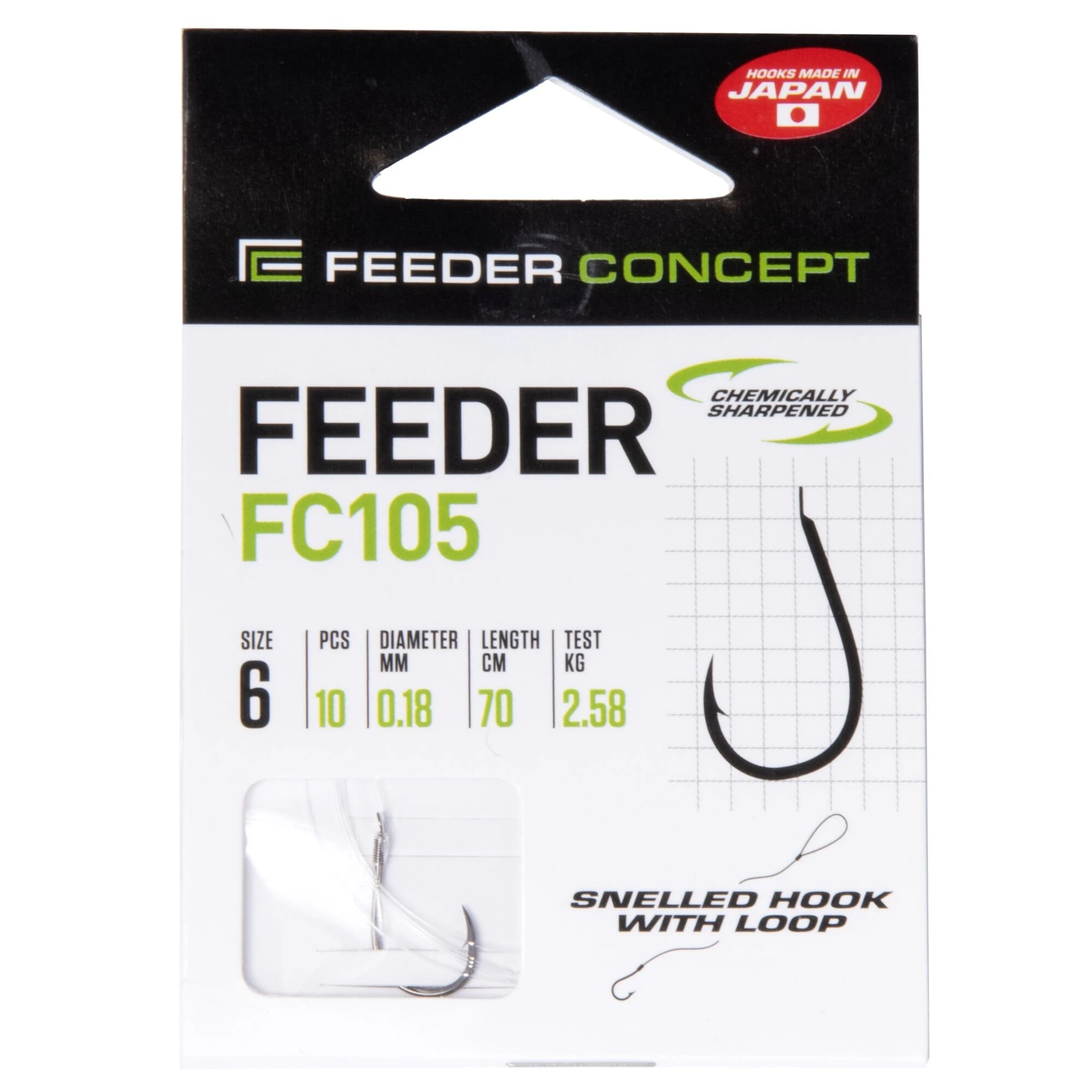 Поводок Feeder Concept Feeder FC105 70 см 2,58 кг  0,18 мм  10 шт   FC105-006-018 — крупный план
	                                    2