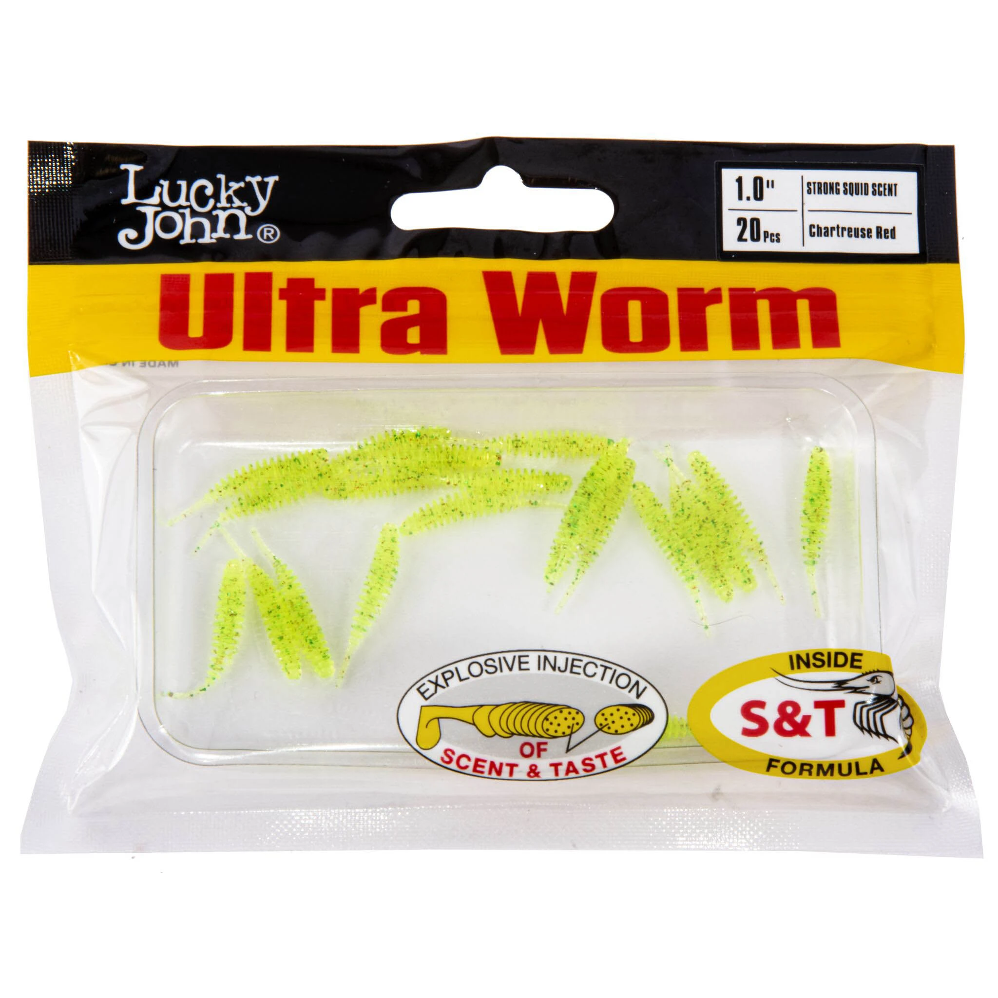 Силиконовая приманка Lucky John Ultraworm 1,0in 25 мм 20 шт S15 Pro Series  140197-S15 — крупный план
	                                    2