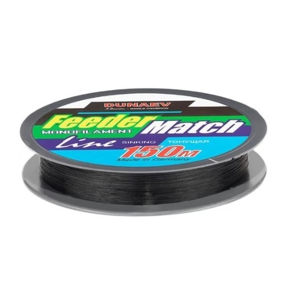 Леска монофильная Dunaev Feeder-Match Sinking Black 150 м 0,22 мм — крупный план
	                                    1