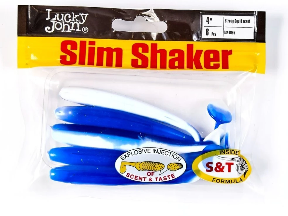 Силиконовая приманка Lucky John Slim Shaker 4in 100 мм 6 шт T69 Pro Series  140183-T69 — крупный план
	                                    2
