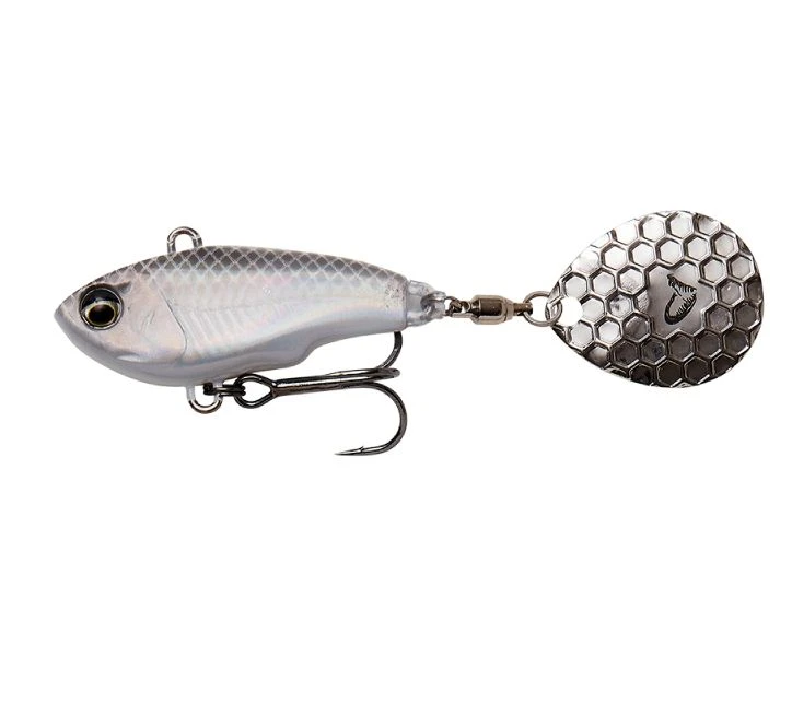Тейл-спиннер Savage Gear Fat Tail Spin 9 гр 55 мм White Silver — характеристики,
	                                    особенности конструкции