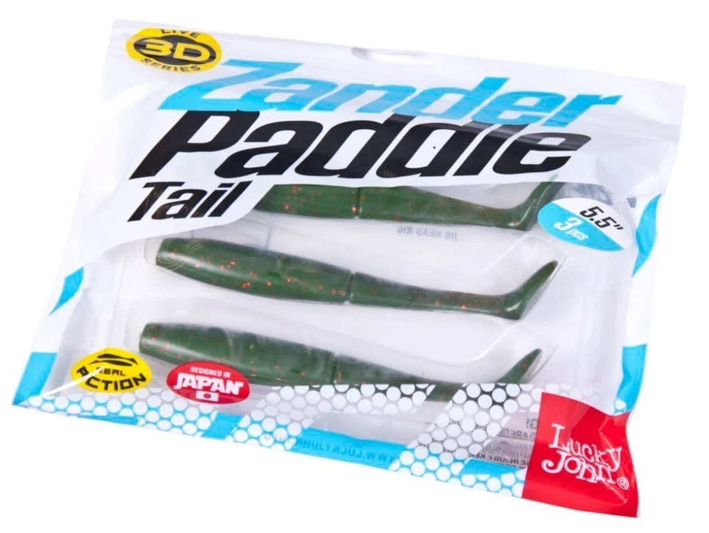 Силиконовая приманка Lucky John Zander Paddle Tail 5.5in 140 мм 3 шт Z09 3D Series  140431-Z09 — крупный план
	                                    2