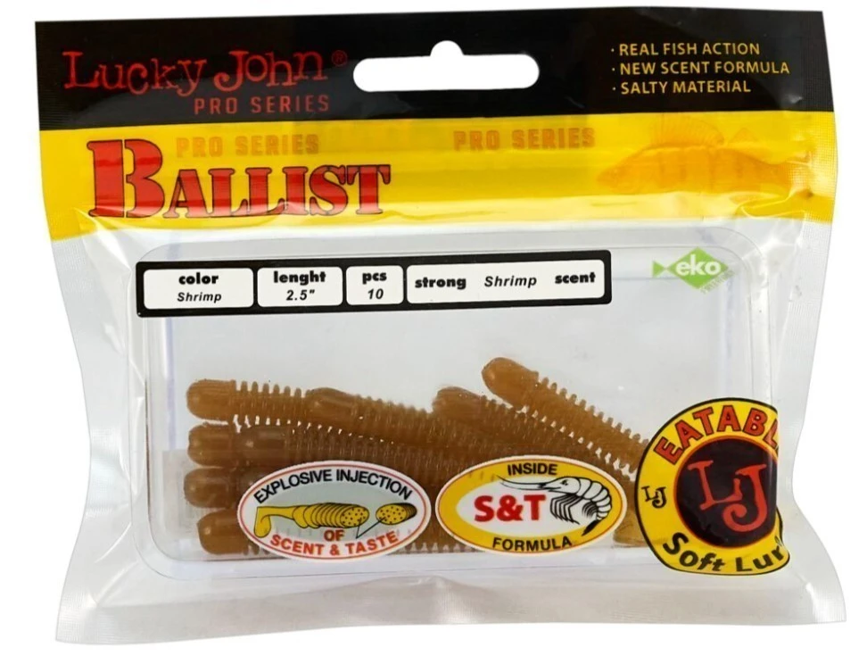 Силиконовая приманка Lucky John Ballist 2.5in 63 мм 10 шт S18 Pro Series  140101-S18 — крупный план
	                                    1