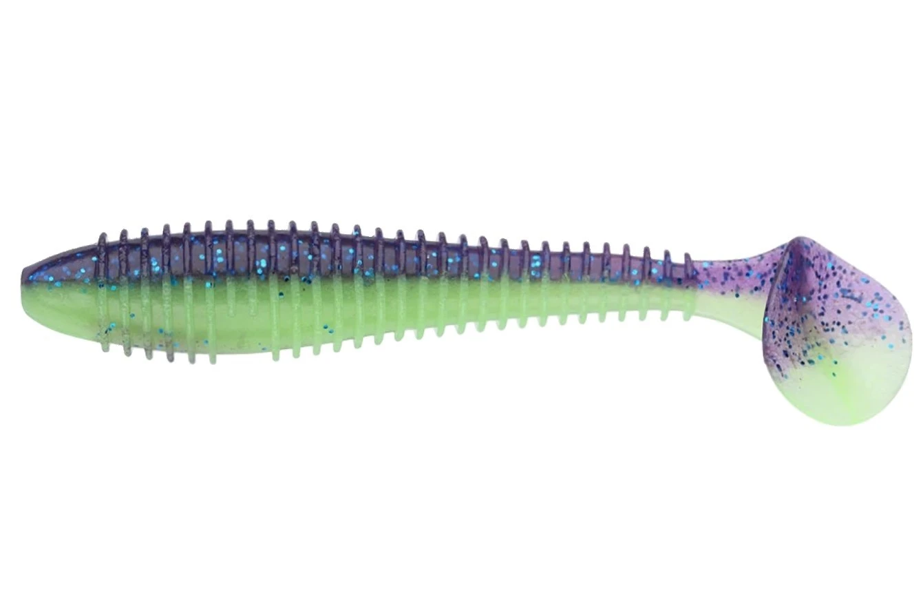 Силиконовая приманка Keitech Swing Impact Fat 6.8 170 мм 3 шт PAL06 Violet Lime Belly — характеристики,  особенности конструкции