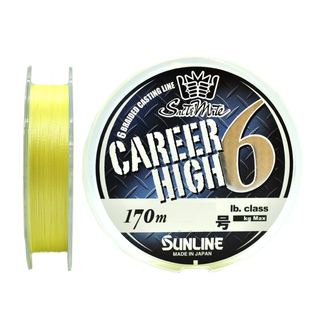 Плетеный шнур Sunline Career High 6 170 м  PE # 0,8 Yellow 0,148 мм — характеристики,  особенности конструкции