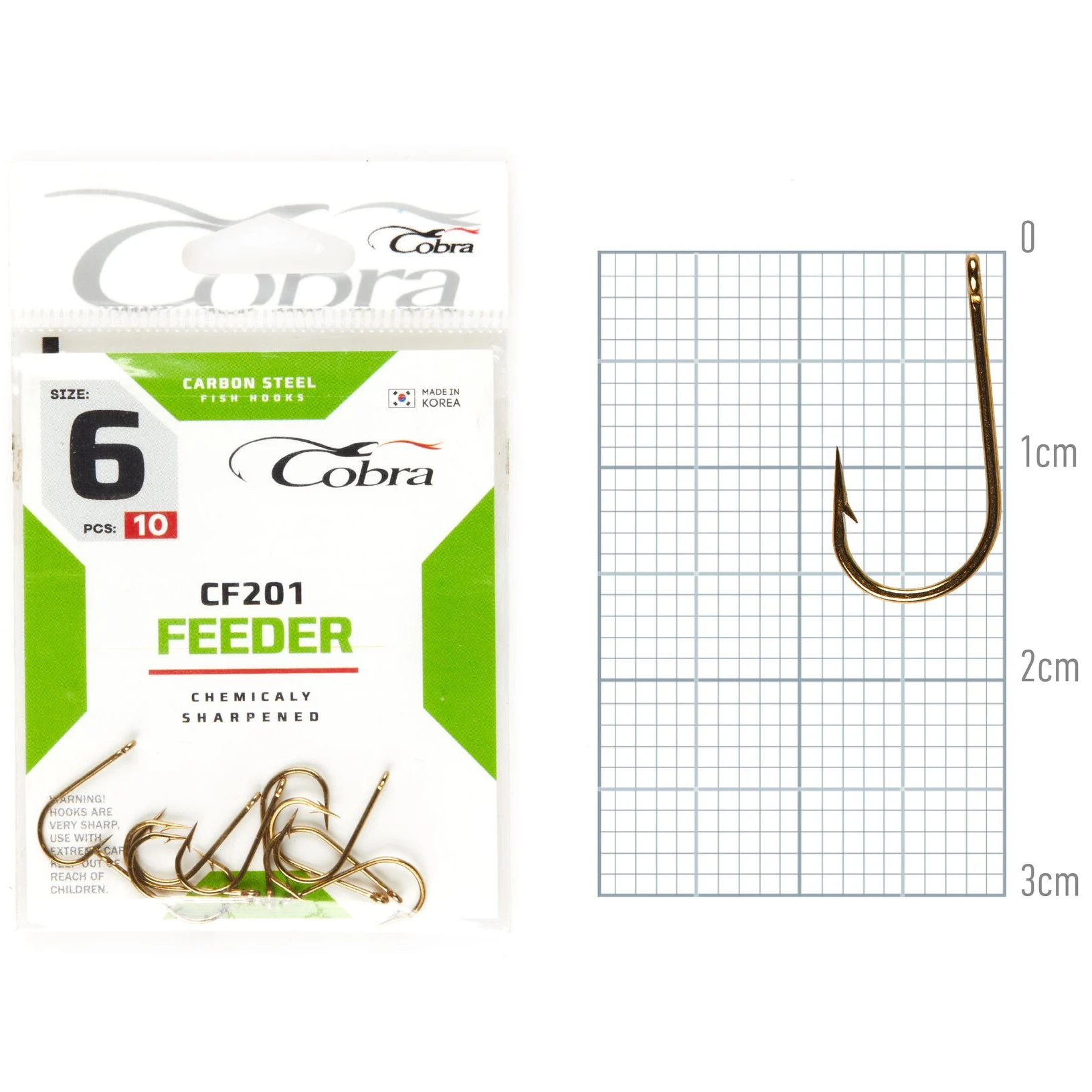 Крючок Одинарный Cobra Feeder Classic CF201 №6 10 шт    CF201-006 — характеристики,  особенности конструкции