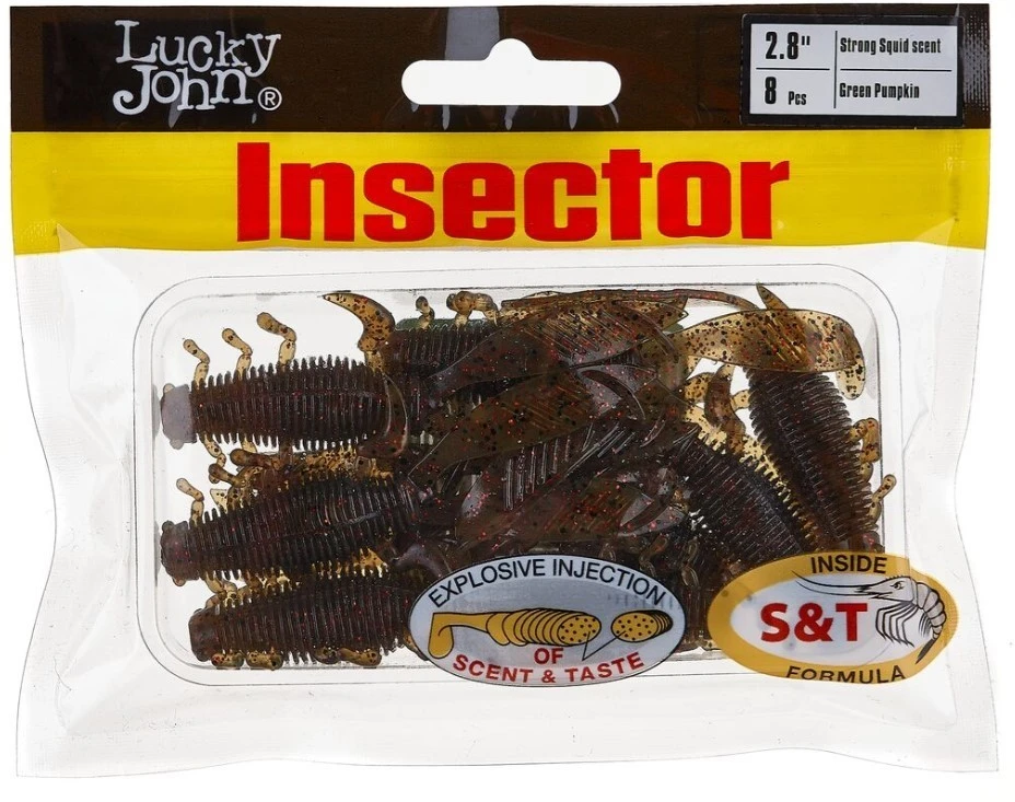 Силиконовая приманка Lucky John Insector 2.8in 70 мм 8 шт PA03 Pro Series  140184-PA03 — крупный план
	                                    2