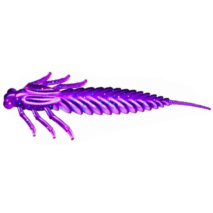 Силиконовая приманка ZUB Larva 4 100 мм 4 шт 610 Фиолетовый с блестками   LRZ026 — характеристики,  особенности конструкции