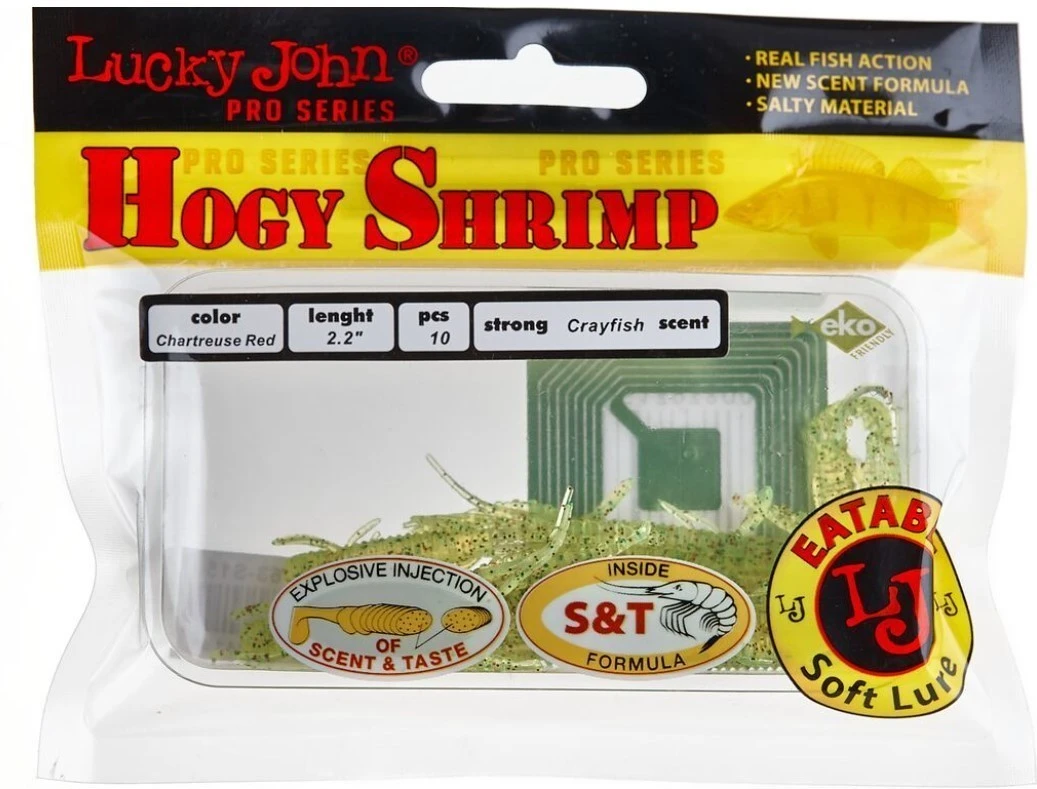 Силиконовая приманка Lucky John Hogy Shrimp 2.2in 56 мм 10 шт S15 Pro Series  140163-S15 — крупный план
	                                    2