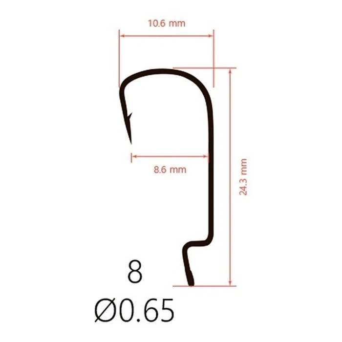 Крючок Офсетный Saikyo BS-3324 №8 10 шт BN   BS-3324BN8-10 — крупный план
	                                    2