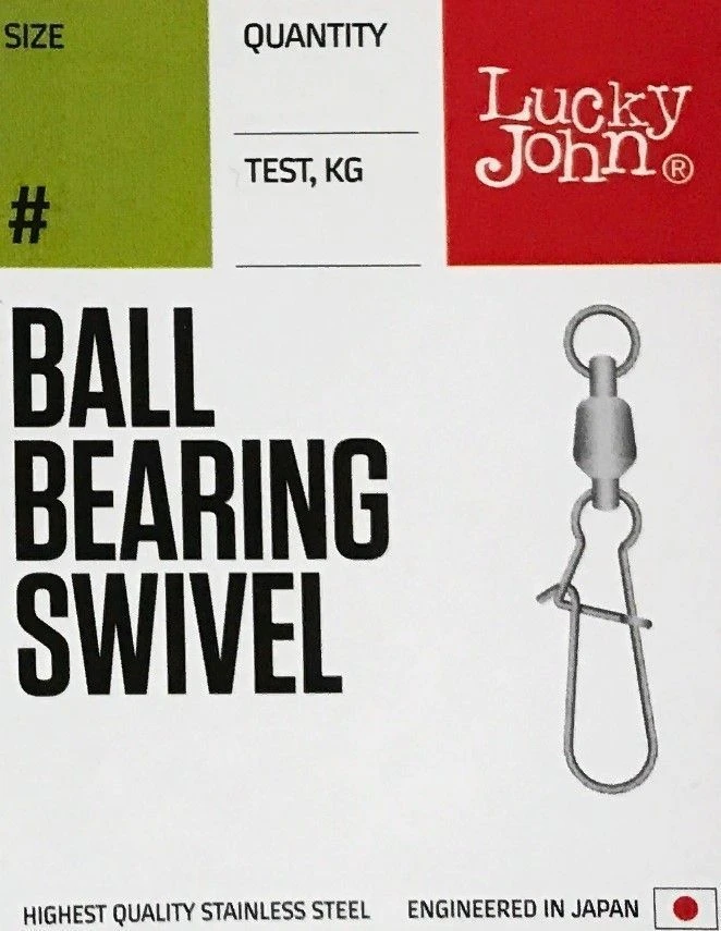 Вертлюг с застежкой Lucky John Ball Bearing Swivel №000 3 шт  Pro Series  LJP5102-000 — крупный план
	                                    2