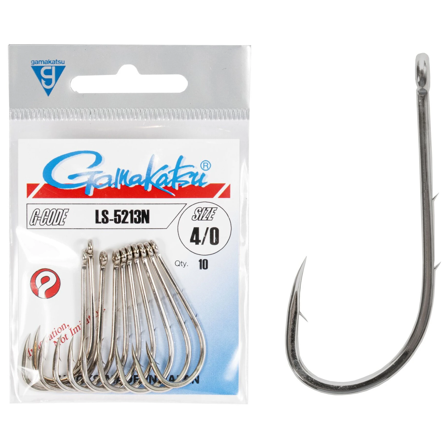 Крючок Одинарный Gamakatsu LS-5213N Hooks Nickel №4/0 10 шт    146618-004 — крупный план
	                                    1
