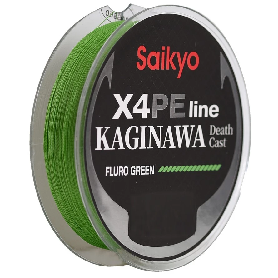 Плетеный шнур Saikyo Kaginawa X4PE 150 м  PE # 1,5 Fluro Green 0,205 мм   SP-K4GF15015 — характеристики,  особенности конструкции