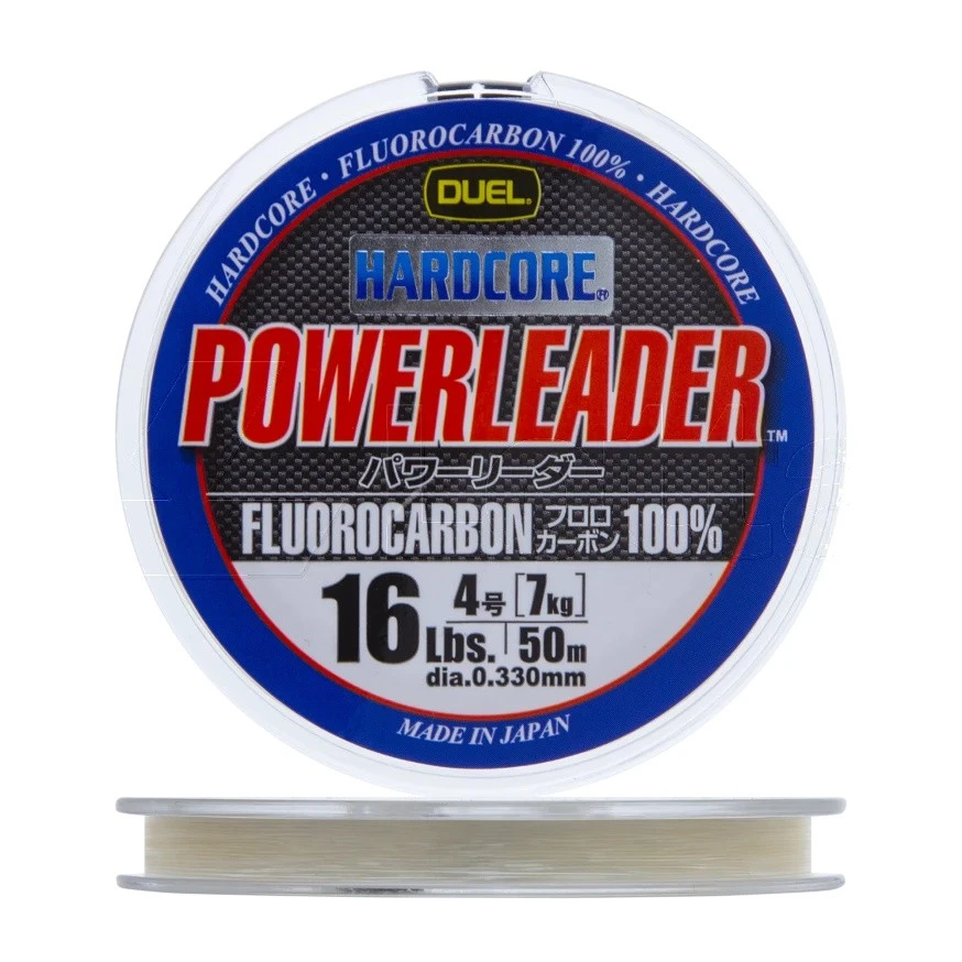 Флюорокарбон Duel Hardcore Powerleader FC Fluorocarbon 100% 50 м 0,33 мм    H3339 — характеристики,  особенности конструкции