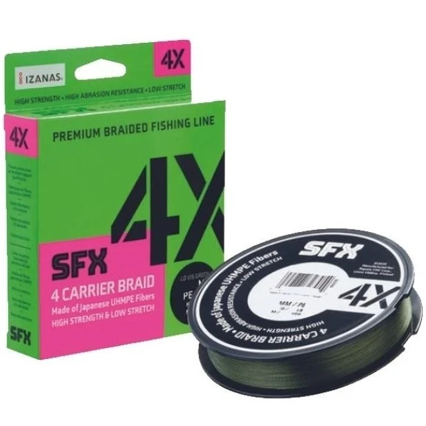Плетеный шнур Sufix SFX 4X 135 м  PE # 0,6 Зеленая 0,128 мм   SFX4B128GR150Y — характеристики,  особенности конструкции