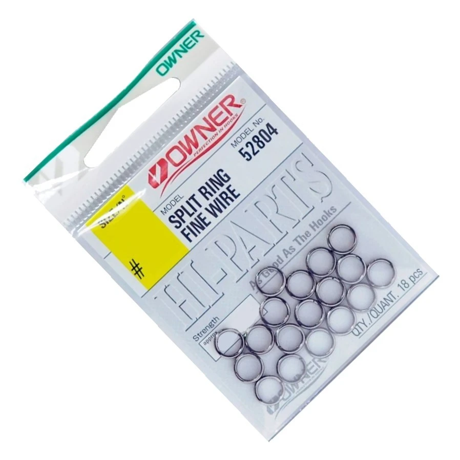 Кольцо Заводное Owner 52804  Split Ring Fine Wire №00 4,5 кг 2,9 мм 24 шт Black chrome   ow-52804-00 — крупный план
	                                    1