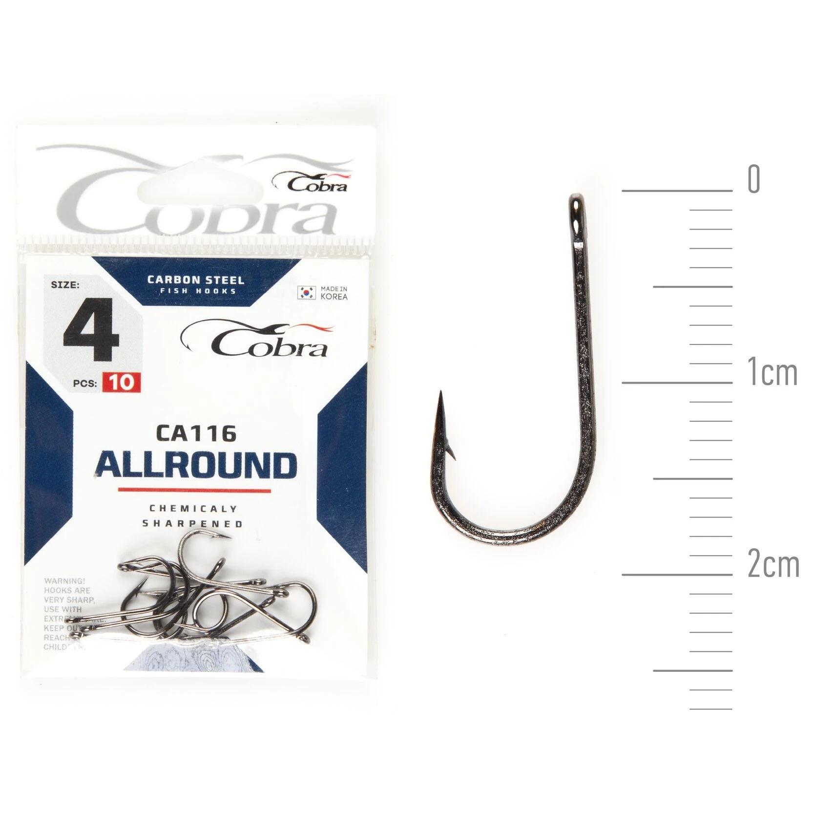 Крючок Одинарный Cobra Allround Crystal CA116 №4 10 шт    CA116-004 — крупный план
	                                    2