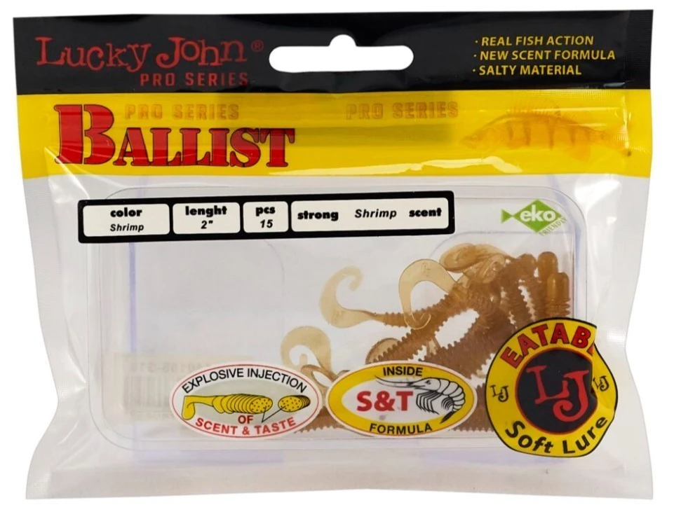 Силиконовая приманка Lucky John Ballist 2.0in 50 мм 15 шт S18 Pro Series  140155-S18 — крупный план
	                                    1
