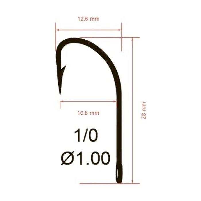 Крючок Одинарный Saikyo KH-11004 Crystal №1/0 10 шт BN   KH-11004BN1/0-10 — крупный план
	                                    3