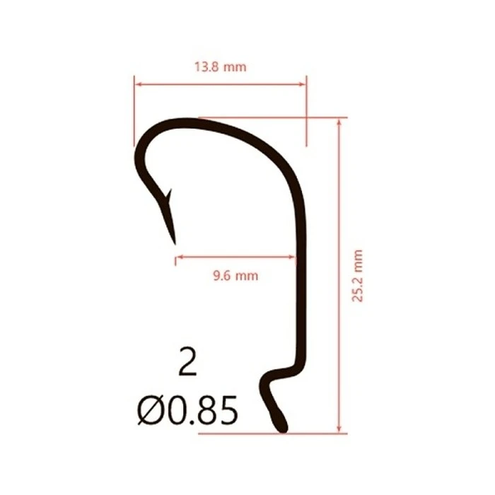 Крючок Офсетный Saikyo BS-2312 №2 10 шт R   BS-2312R2-10 — крупный план
	                                    2
