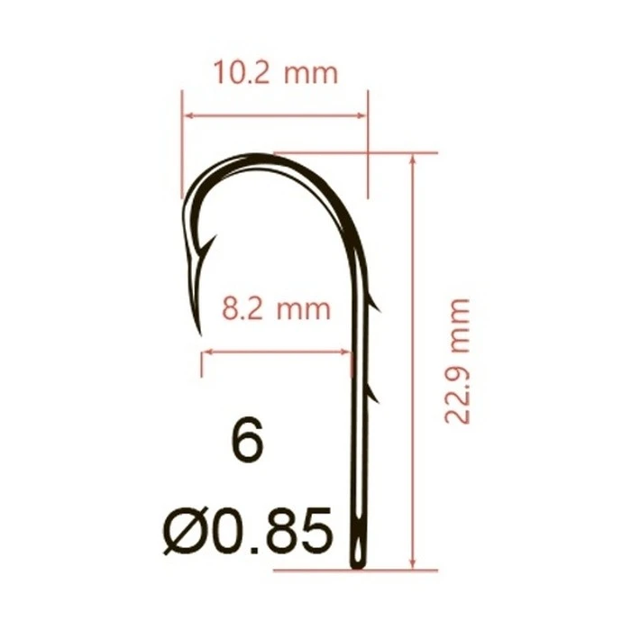Крючок Одинарный Saikyo KH-11014 Bait Holder №6 10 шт BN   KH-11014BN6-10 — крупный план
	                                    2