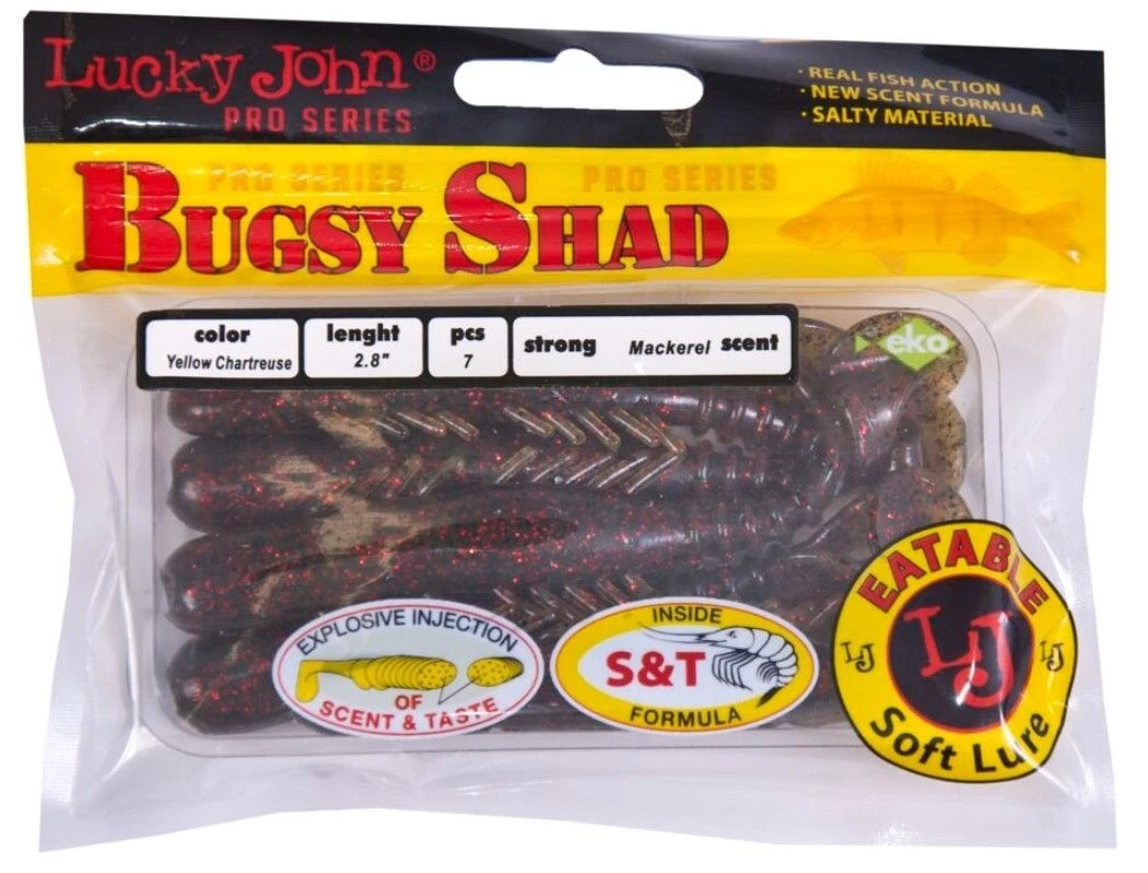 Силиконовая приманка Lucky John Bugsy Shad 2.8in 72 мм 7 шт PA03 Pro Series  140107-PA03 — крупный план
	                                    2