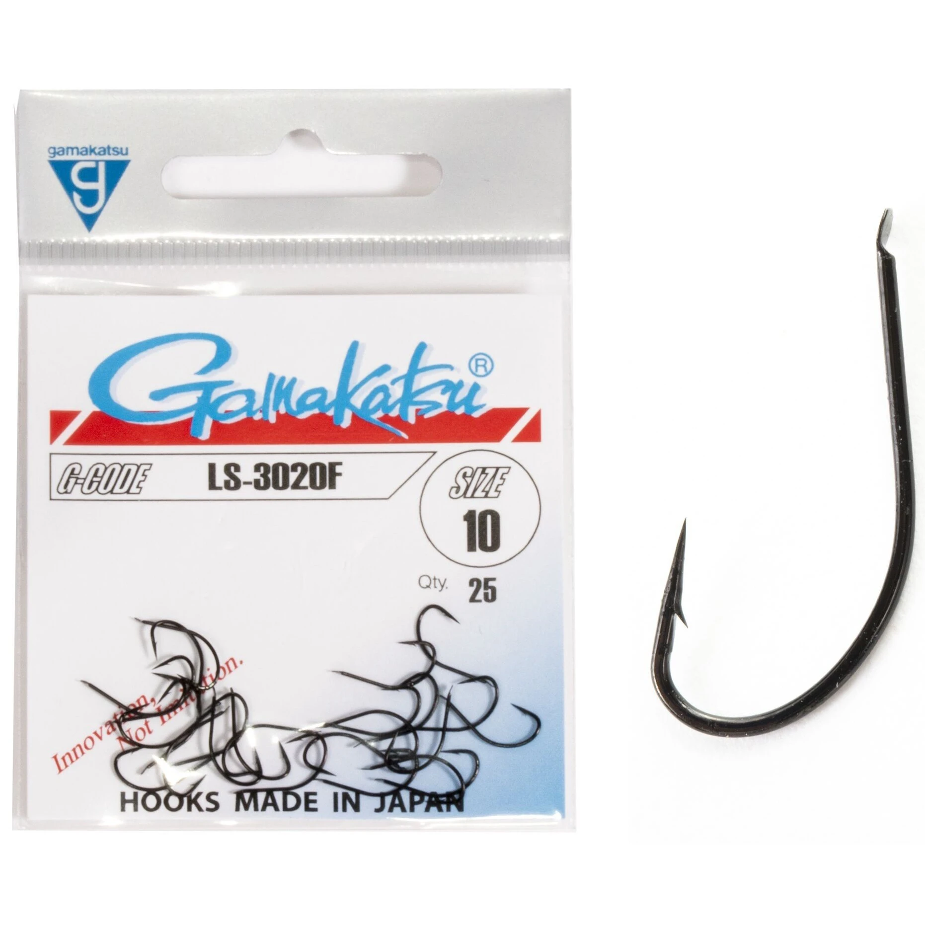 Крючок Одинарный Gamakatsu LS-3020F Hooks Black №10 25 шт    146567-010 — характеристики,
	                                    особенности конструкции