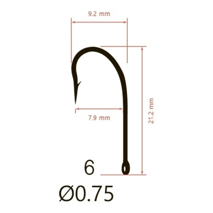 Крючок Одинарный Saikyo KH-11011 O'Shaughnessy №6 10 шт BN   KH-11011BN6-10 — крупный план
	                                    2