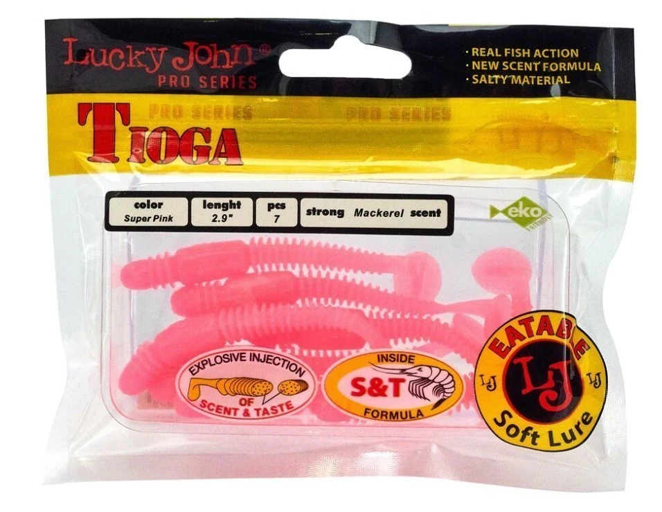 Силиконовая приманка Lucky John Tioga 2.9in 75 мм 7 шт F05 Pro Series  140103-F05 — крупный план
	                                    2