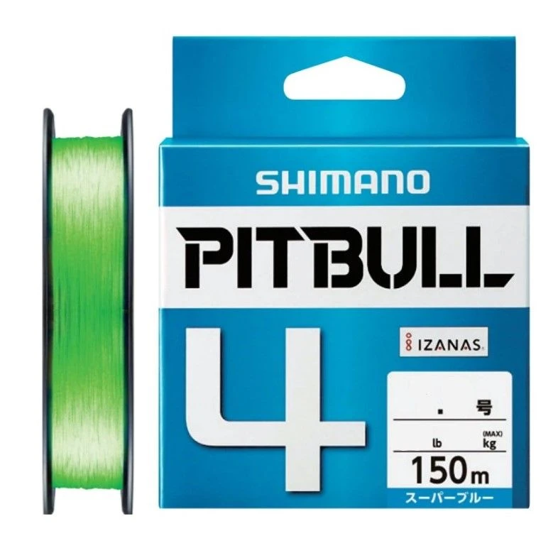 Плетеный шнур Shimano Pitbull 4 150 м  PE # 1,2 Lime Green 0,185 мм — характеристики,  особенности конструкции