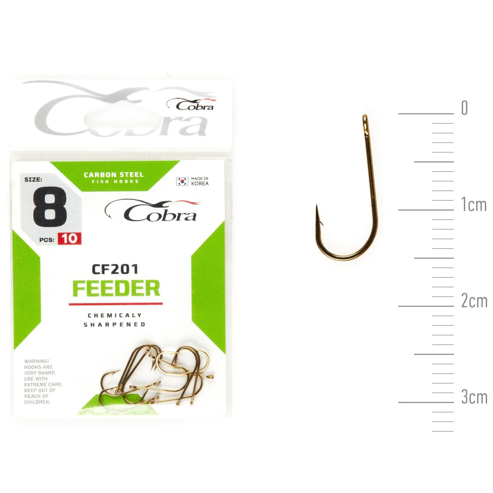 Крючок Одинарный Cobra Feeder Classic CF201 №8 10 шт    CF201-008 — характеристики,  особенности конструкции