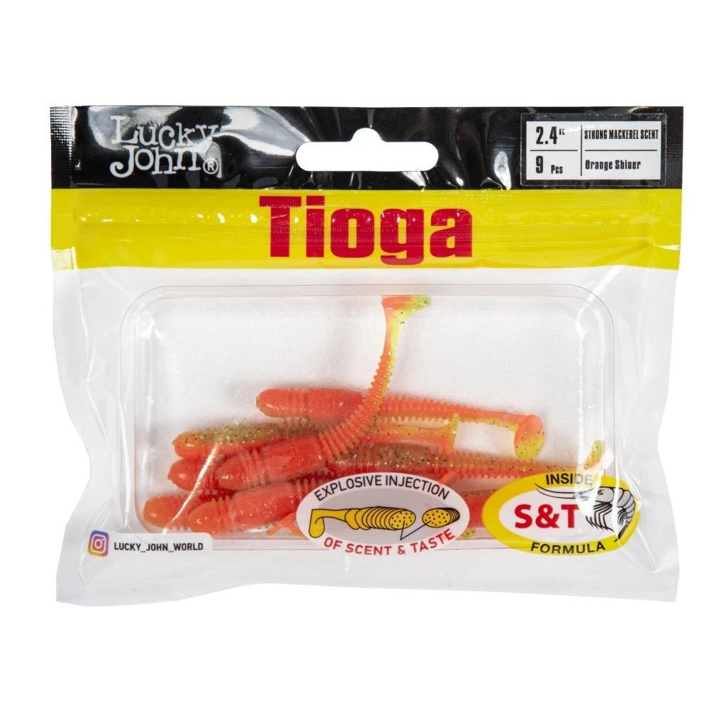Силиконовая приманка Lucky John Tioga 2.4in 62 мм 9 шт Z12 Pro Series  140119-Z12 — крупный план
	                                    2