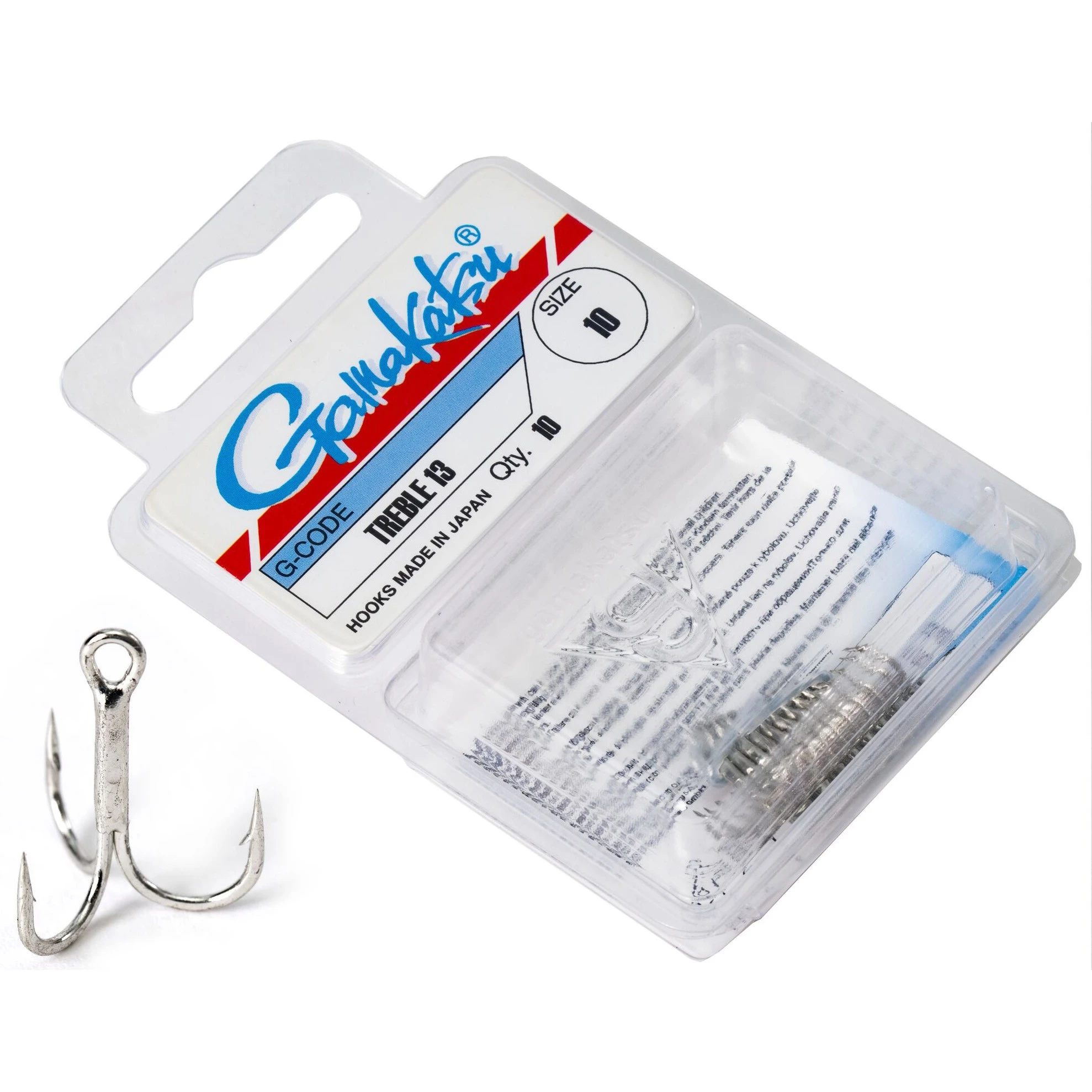 Крючок Тройной Gamakatsu 13N Treble Hooks Nickel №10 10 шт    146664-010 — крупный план
	                                    1
