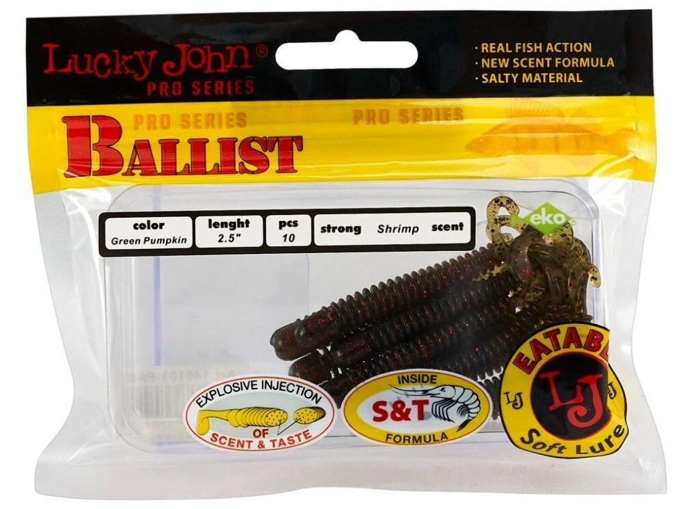 Силиконовая приманка Lucky John Ballist 2.5in 63 мм 10 шт PA03 Pro Series  140101-PA03 — крупный план
	                                    2
