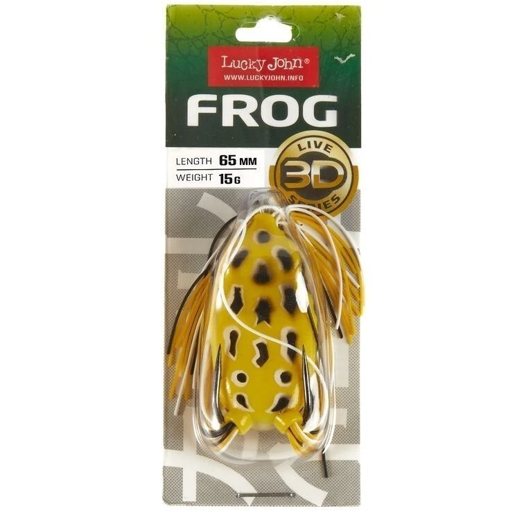 Силиконовая приманка Lucky John Frog 2.6in 65 мм 1 шт 001 3D Series  140401-001 — крупный план
	                                    2