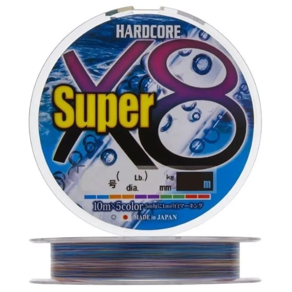Плетеный шнур Duel PE Hardcore Super X8 300 м  PE # 0,8 5Color 0,15 мм   H4321-5C — характеристики,  особенности конструкции