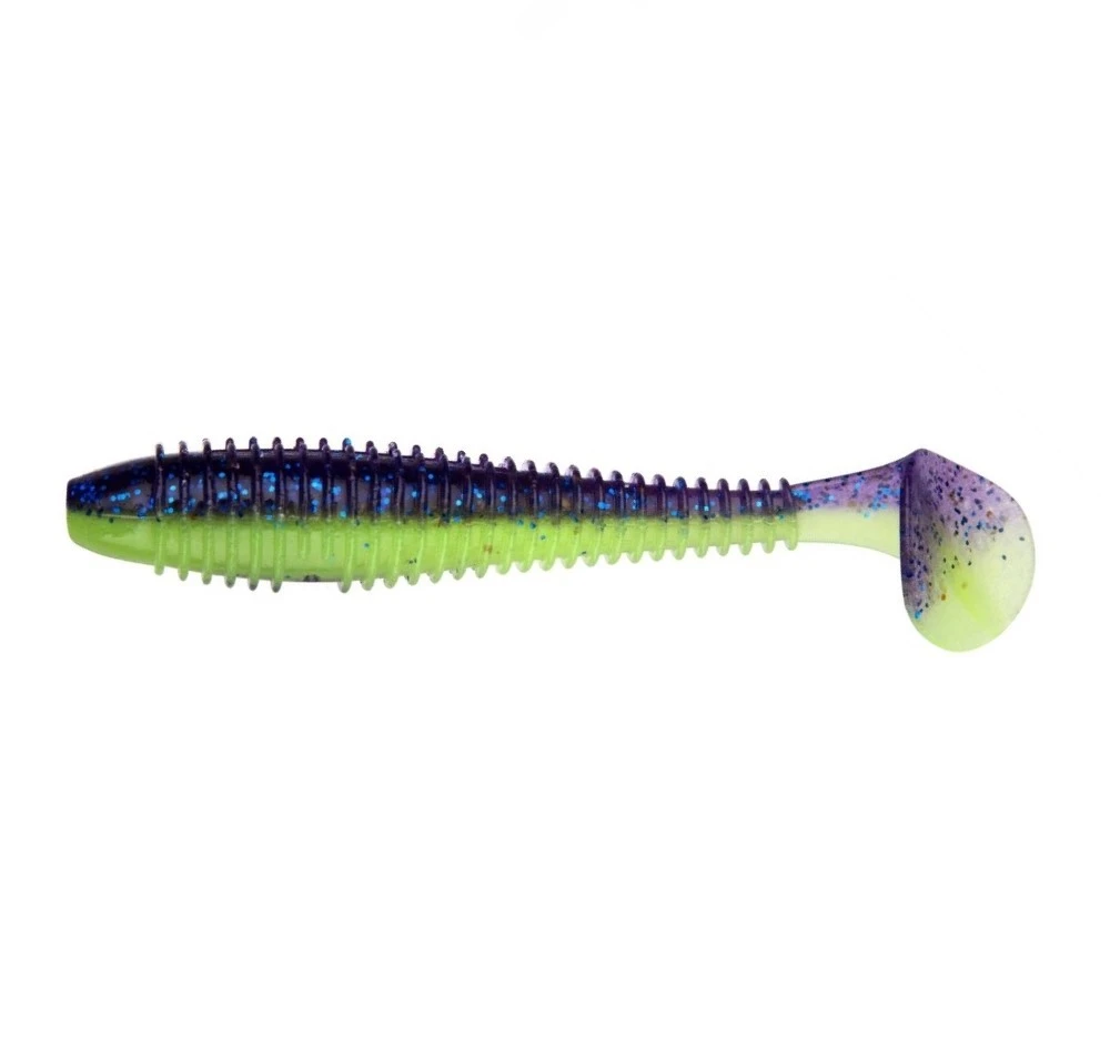 Силиконовая приманка Keitech Swing Impact Fat 3.3 83 мм 7 шт PAL #06 Violet Lime Belly — характеристики,
	                                    особенности конструкции