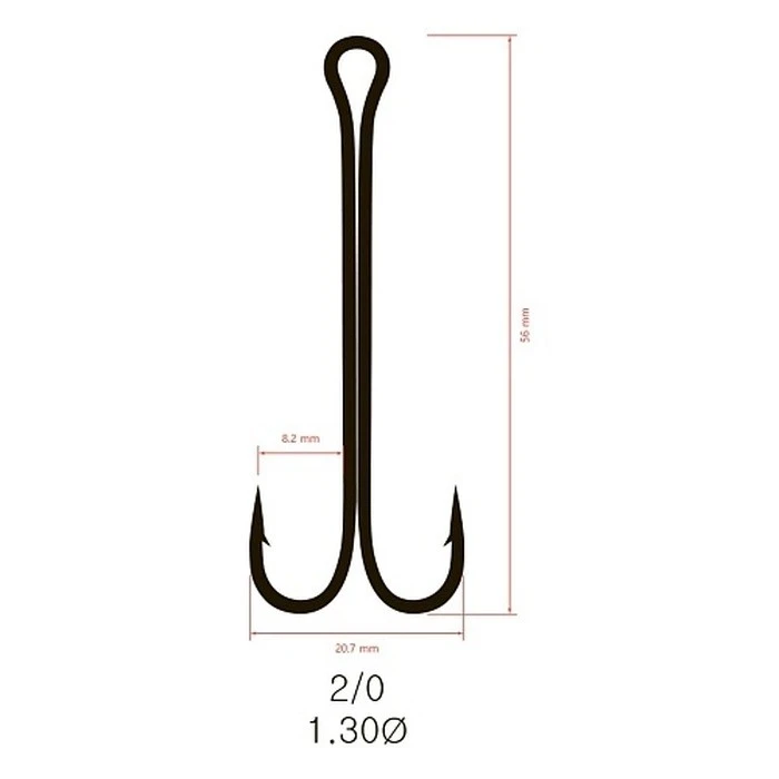 Крючок Двойной Saikyo KH-11040 Long Shank №2/0 100 шт BN   KH-11040-2/0-100 — крупный план
	                                    2