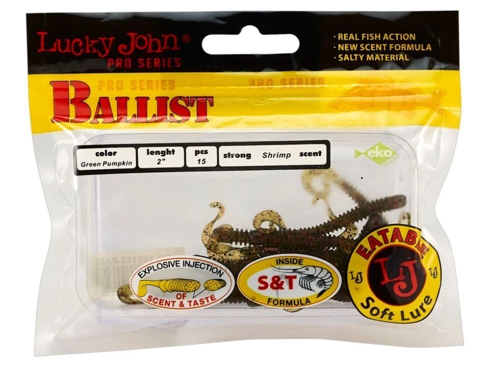 Силиконовая приманка Lucky John Ballist 2.0in 50 мм 15 шт PA03 Pro Series  140155-PA03 — крупный план
	                                    2
