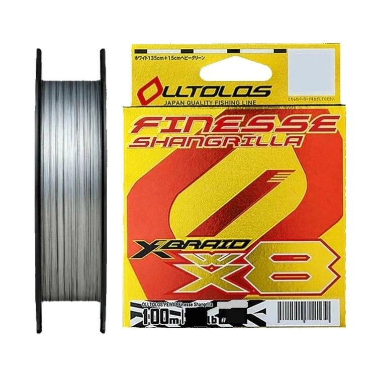 Плетеный шнур YGK X-Braid Olltlos PE WX8 Finesse Shangrilla 100 м  PE # 0,5 White 0,117 мм — характеристики,
	                                    особенности конструкции