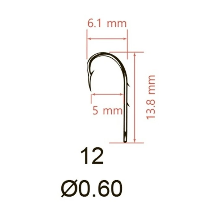 Крючок Одинарный Saikyo KH-11014 Bait Holder №12 10 шт BN   KH-11014BN12-10 — крупный план
	                                    1