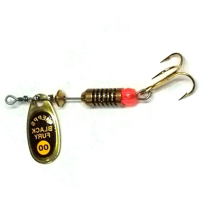 Вращающаяся Блесна Mepps Comet Black Fury №00 1,5 гр OR Jaune   cbf-00-o-j — характеристики,  особенности конструкции