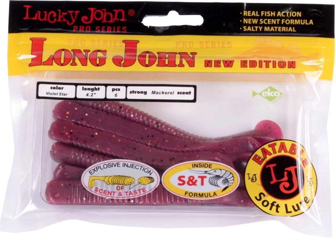 Силиконовая приманка Lucky John Long John 4.2in 107 мм 6 шт S26 Pro Series  140134-S26 — крупный план
	                                    1