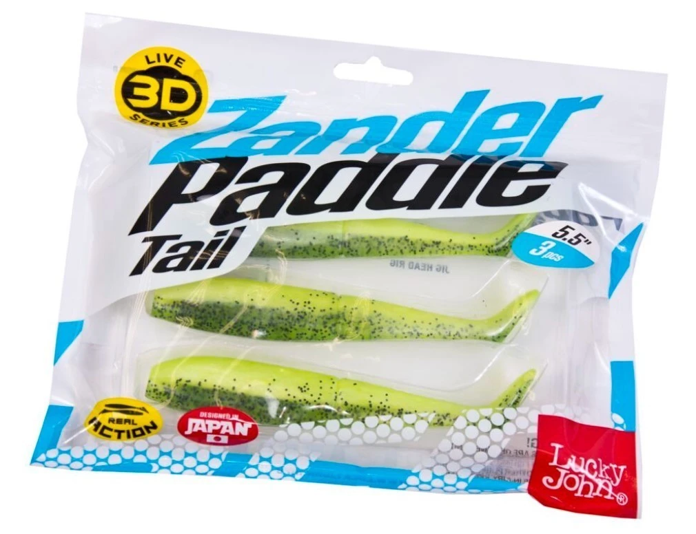 Силиконовая приманка Lucky John Zander Paddle Tail 5.5in 140 мм 3 шт Z06 3D Series  140431-Z06 — крупный план
	                                    2