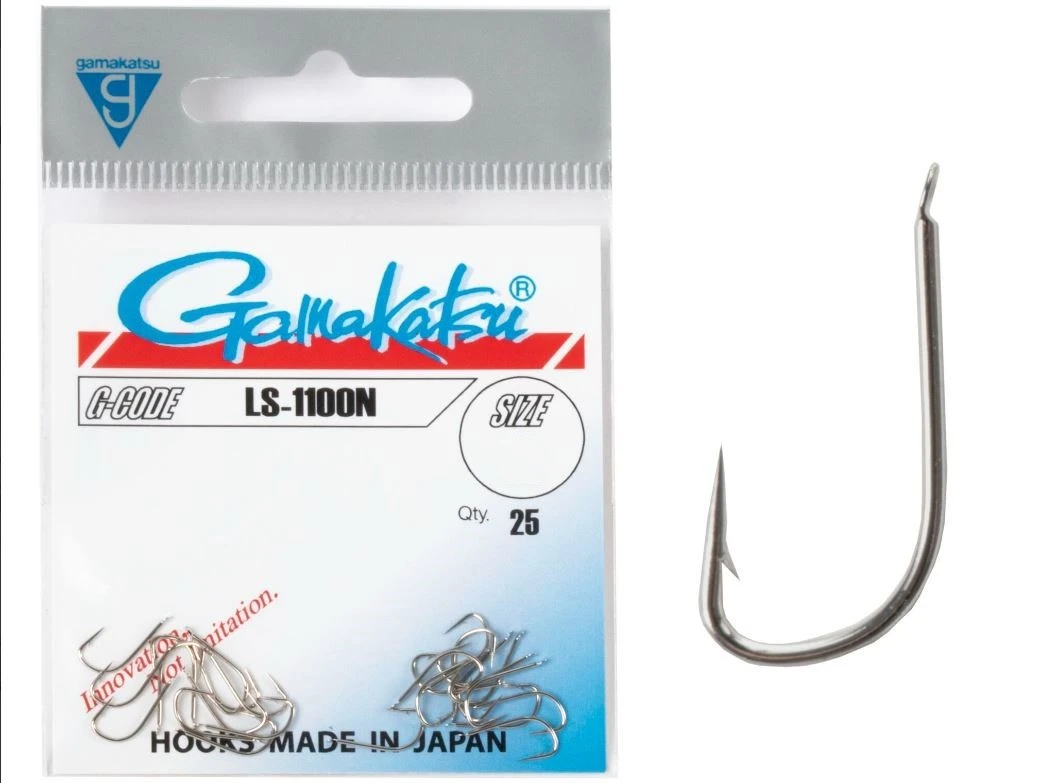 Крючок Одинарный Gamakatsu LS-1100N Hooks Nickel №18 25 шт    146527-018 — крупный план
	                                    1