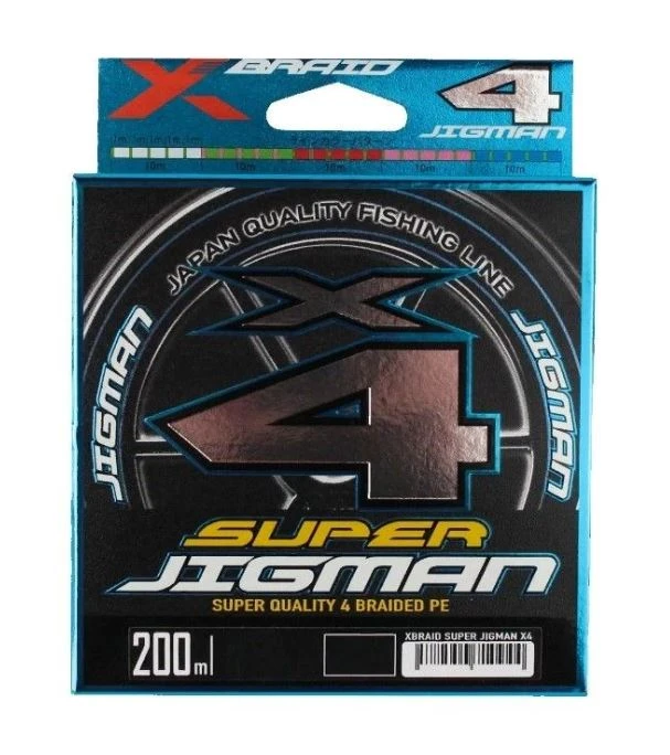 Плетеный шнур YGK X-Braid Super Jigman X4 200 м  PE # 3 5Color 0,285 мм — крупный план
	                                    1