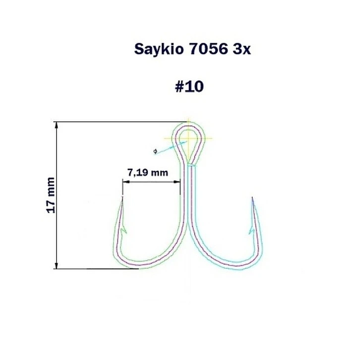 Крючок Тройной Saikyo 7056 3X №10 25 шт TN   SORCT7056-10TN25 — крупный план
	                                    2