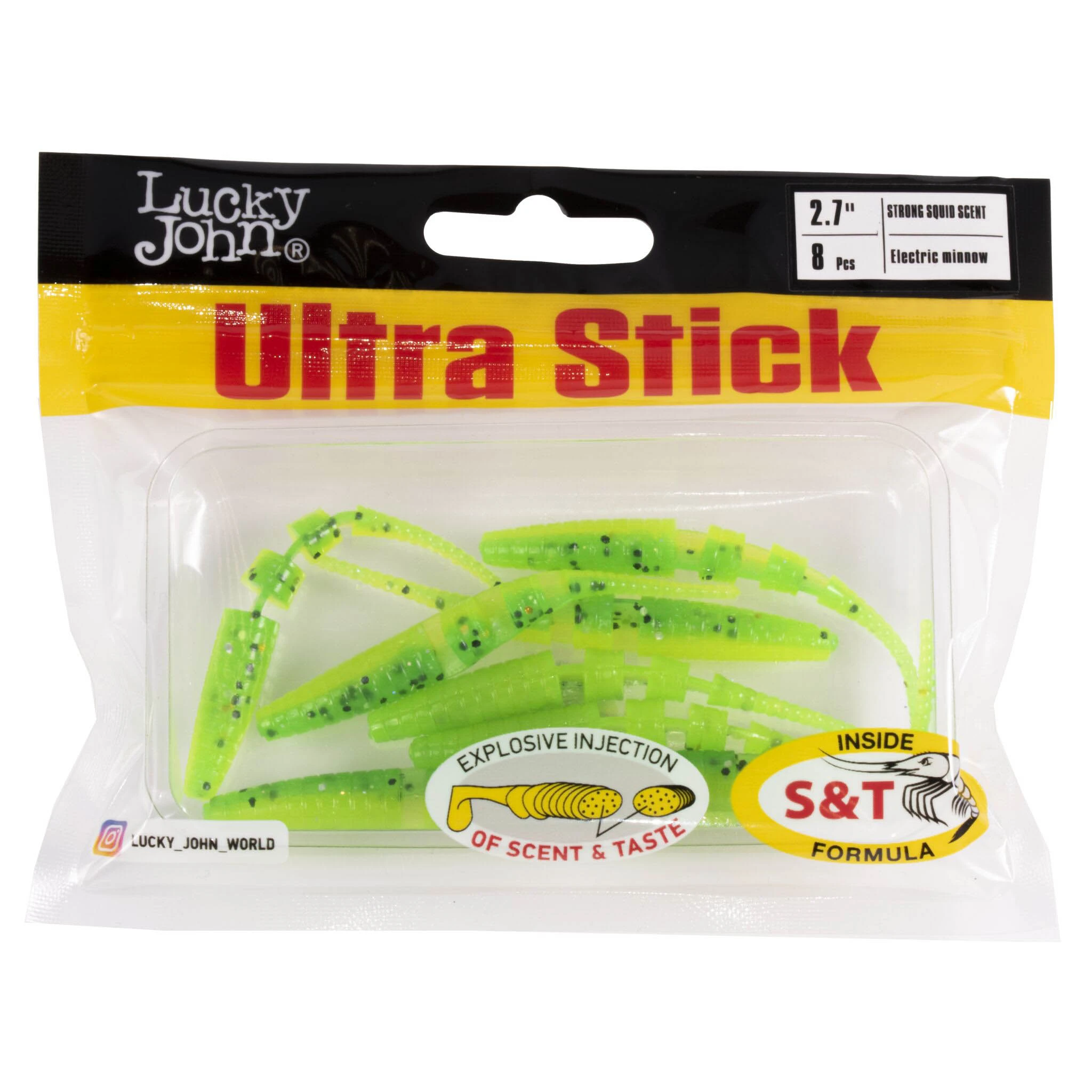 Силиконовая приманка Lucky John Ultra Stick 2,7in 68 мм 8 шт T18 Pro Series  140206-T18 — крупный план
	                                    2