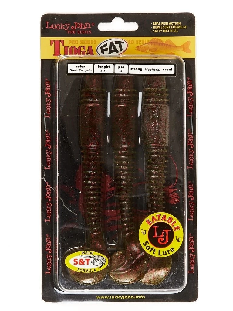 Силиконовая приманка Lucky John Tioga Fat 5.8in 147 мм 3 шт PA03 Pro Series  140148-PA03 — крупный план
	                                    2